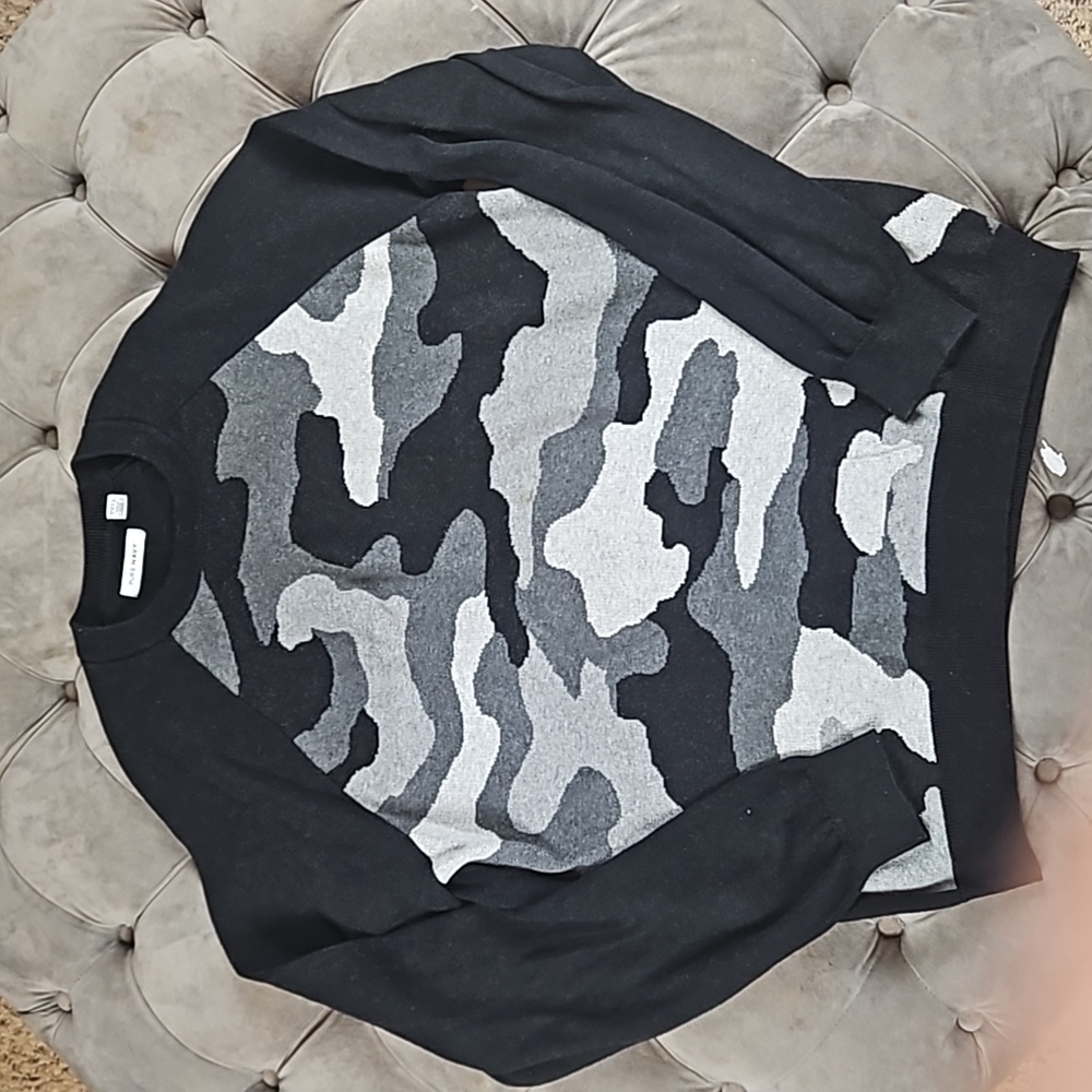 Thin Black Camo Sweater